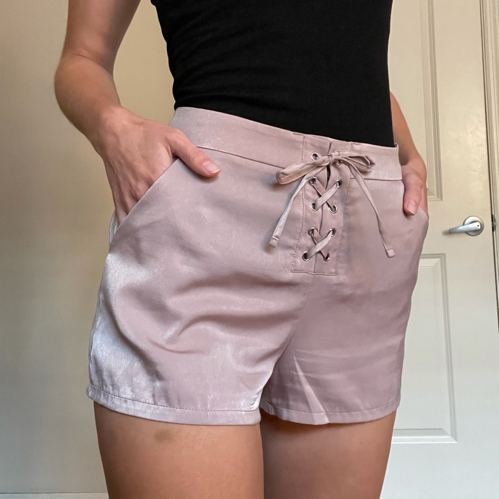 Dusty rose silky shorts